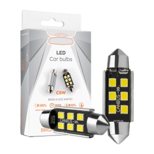 ΛΑΜΠΑ LED 6PCS SMD CANBUS WHITE COLOR (6000K) T10X31MM CARTECH