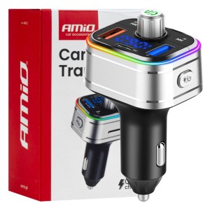 Amio - FM Transmitter Αυτοκινήτου 12/24V Με 1xUSB Type-C Και Υποδοχή MicroSD - 1 Τεμ.